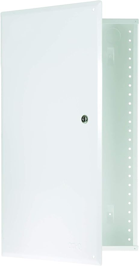 On-Q 42" Structured Media Enclosure with Hinged Cover Lock, 20 Gauge CRS, Versatile Mounting