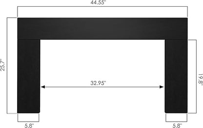 44.5" W x 25.7" H Trim Kit Designed for Electric Fireplace Insert, Black