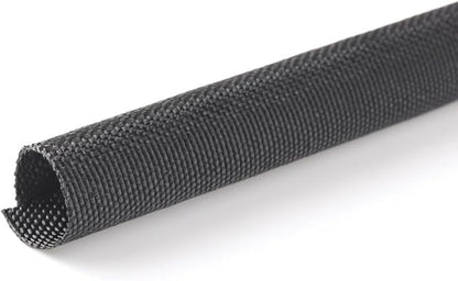 MGI SpeedWare Woven Mesh Split-Sleeve Wire Loom for High-Temperature Automotive Harness and Home Cable Management - 25 feet (1/4")