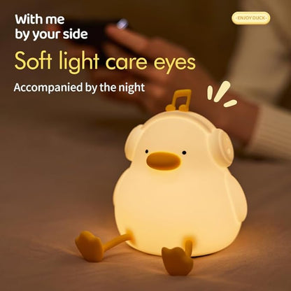 ATSUI Night Light for Kids, Squishy Duck Design, 3 Level Dimmable, Silicone Construction
