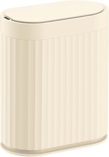 ELPHECO 2 Gallon Sensor Trash Can - 7.5L Waterproof Motion Sensor Trash Can, Automatic Bathroom Trash Bin, Slim Garbage Can, Bathroom, Office, Bedroom, Beige