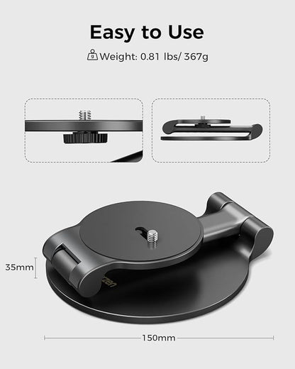 Aurzen Projector Foldable Stand, Ultra-Compact with Easy Setup, 180° Rotation, Compatible with TMY, HAPPRUN, Yaber, Epson & Most Projectors (¼-Inch Screw, Only Stand)