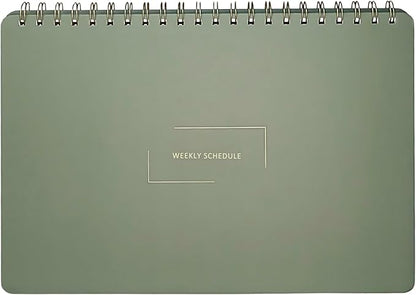 Undated Weekly Schedule | Business Planner | 8.25” x 11.75” ADHD Organizer | Premium Multi-Layout Schedule | Evergreen | Landscape Layout