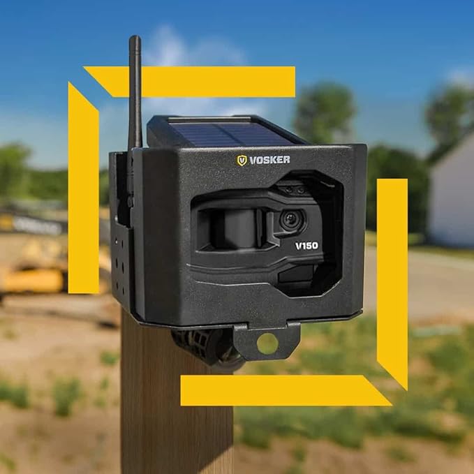 Vosker V150 Solar-Powered LTE Cellular Home Security Outdoor Camera | Motion Activated Photo Capture Nightvision Wireless Camera | Receive Photos (No Video) on Your Mobile App (V150-KIT-VZN)