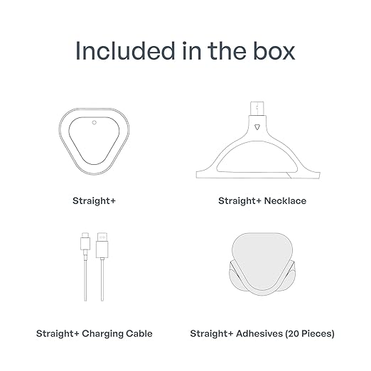 Straight Plus AI Powered Posture Corrector Trainer Device (Necklace Included) - Back Brace Smart Straightener Office Work Support - Back Postur Corrector Device - Posture Corrector for Women & Men