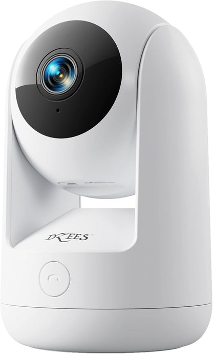 Dzees 5G/2.4G WiFi Indoor Security Camera Pet Camera No Subscription, 2K 360° WiFi Cameras, Wired Dog Pet Camera with Phone App, MagicPix Night Vision, Calls, 2-Way Audio, 24/7, Motion Tracking