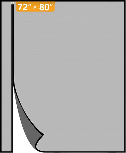 Yotache Reversible Left/Right Opening Magnetic Screen Door Fits 72 x 80 inch Doors, Screen Size 74" x 81", Strong Magnets Anti-Tearing Polyester Mesh for Front/Back Patio Sliding Door, Black