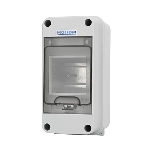 MOLLOM 3 Way Circuit Breaker MCB Distribution Protection Box with DIN Rail, IP65 Waterproof,for Indoor and Outdoor