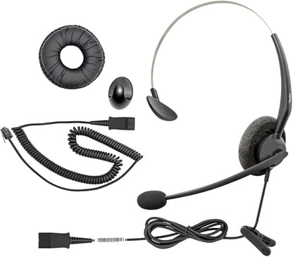 DailyHeadset RJ9 NC Mono Phone Headset for Analog Aastra Nortel Digium Polycom ShoreTel NEC Allworx Toshiba Phones Includes RJ9 and 3.5mm Adapter