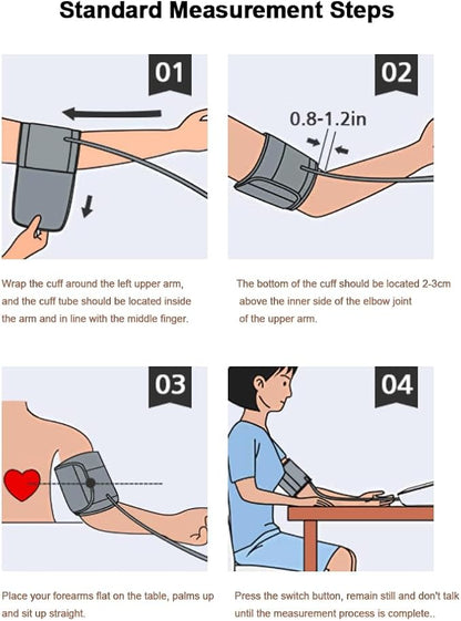 Blood Pressure Monitors, Bp Monitor - Blood Pressure Machine Large Cuff Blood Pressure Monitor Upper Arm Cuff 8.7''-17.3'', Large Screen, 2 Users Total 198 Memories