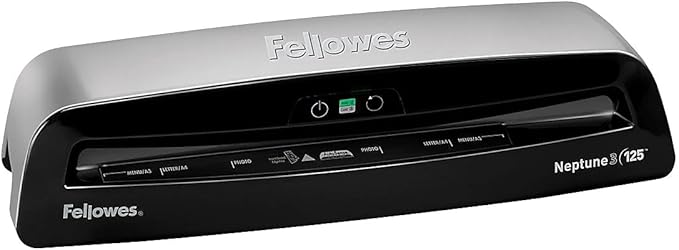 Fellowes Neptune 3 125 Laminator with 10 Pouches, 12.5 Inch (5721401), Silver, Black