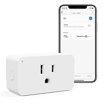 Z-Wave Dimmer Plug 800 Series Zwave Smart Plug，Dimmable Outlet Built-in Repeater Range Extender，Z-Wave Hub Required, Compatible with Smartthings, Alexa and More,FCC and ETL, 200W