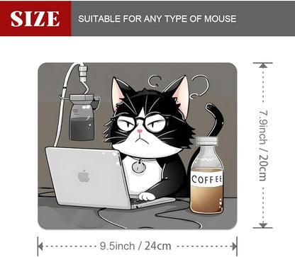 Cat (2) Square Mouse pad, Texture, Waterproof, Anti Slip Rubber Base, Computer Mouse pad, Laptop Mouse pad