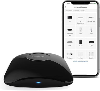 Broadlink RM4 pro IR RF 433/315MHz (No encryption, Fixed Code) WiFi Universal Remote Smart Home Automation Compatible with Alexa and Google Home