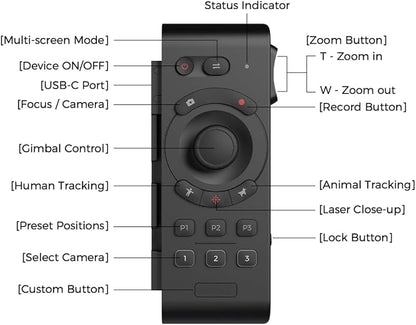 OBSBOT Tail Air & Smart Remote Combo, Streaming Camera with AI Tracking PTZ, Intelligent APP, Gesture Control, HDMI/USB-C/Wireless Webcam, Video Cameras for Filming, Worship, Content Creator, etc.