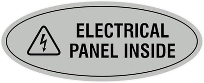 Signs ByLITA Oval Electrical Panel Inside Sign (Lt Gray) - Large 2 Pack
