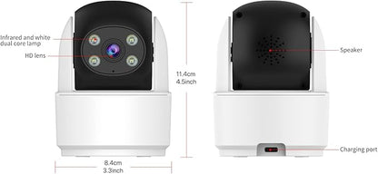 VSTARCAM 3MP Indoor Security Camera, 2.4G WiFi Cameras for Home Security, Pet Camera with Auto Tracking, Color Night Vision, AI Detection Tracking, 2-Way Talk, 24/7 Recording, Cloud & SD Card Storage