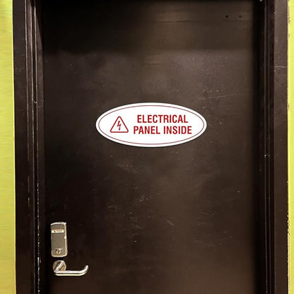 Signs ByLITA Oval Electrical Panel Inside Sign (Red/Yellow) - Medium 2 Pack