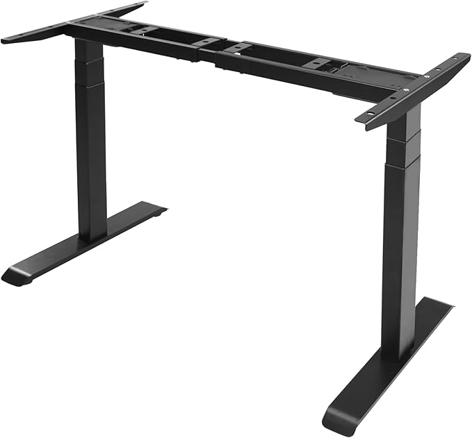 Fromann Dual Motor Electric Standing Desk Frame 3 Tier Legs Height Adjustable Handset with USB A+ C Ports Sit Stand up Desk Base for Home and Office (Black)