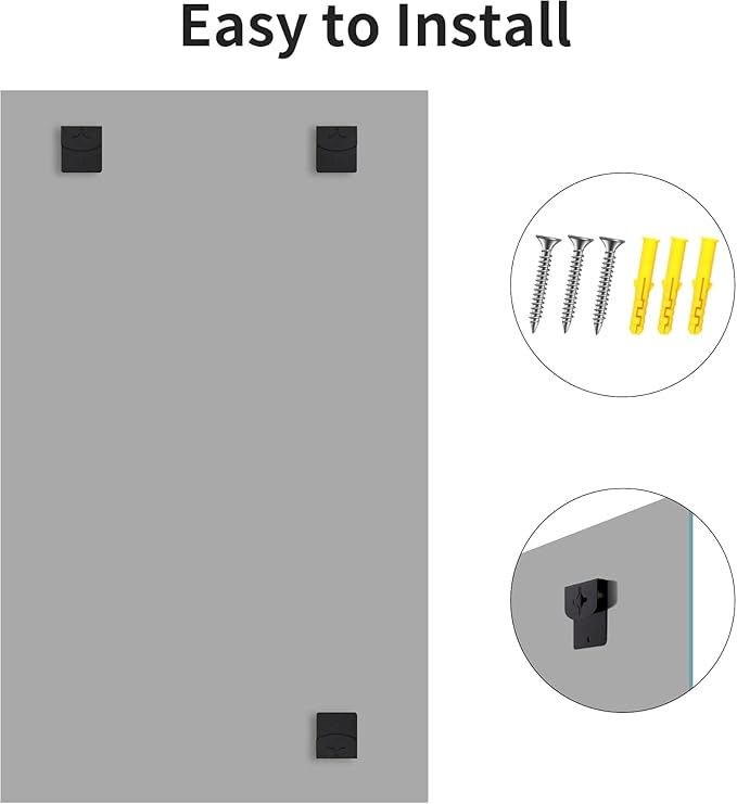 CILIBER Frameless Rectangle Mirror, 36x48 Inch Large Bathroom Mirrors for Wall Over Sink, Upgraded Shatterproof Vanity Mirror with Polished Edge for Bathroom,Bedroom,Living Room and Entryway