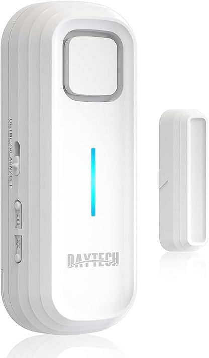 DAYTECH Fridge Door Alarm with Delay 1/2/3/4 mins Adjustable Close Windows Reminder 0-120 dB Refrigerator Alert Wireless Door Ajar Chime for Freezer Fridge Home 1 Set White