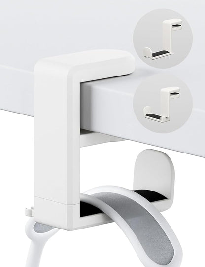 Celerion Headphone Hook - Under Desk Headphone Holder with 360-Degree Adjustable Rotation (Creamy White)