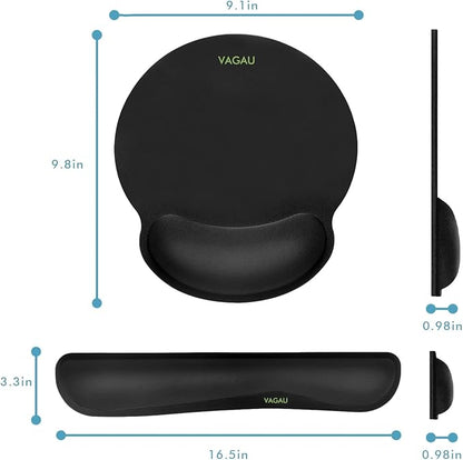Ergonomic Mouse Pad with Wrist Rest Premium Memory Foam Keyboard and Mouse Wrist Rest Pads Set- for Comfortable Typing &Wrist Pain Relief (Pack of 4)