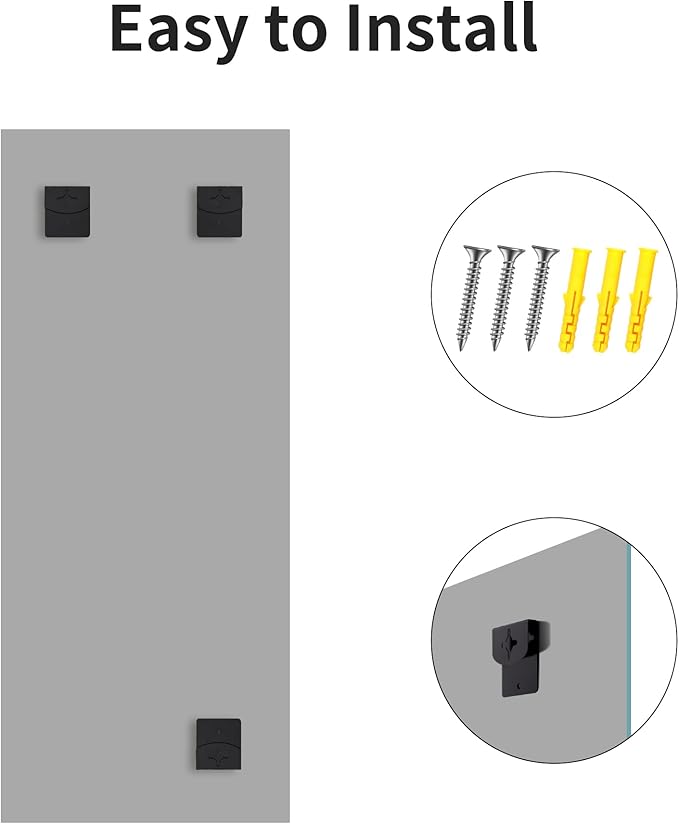 CILIBER Frameless Mirror, 20x48 Inch Bathroom Mirrors for Wall, Rectangle Bathroom Vanity Mirrors with Polished Edge, Hangs Horizontally or Vertically for Bathroom, Bedroom and Living Room