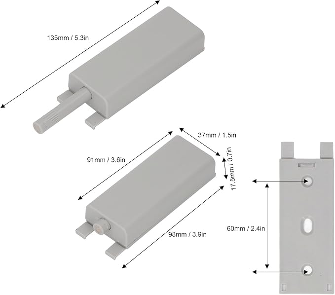 Magnetic Push Latch, Heavy Duty Touch Latches, Smart Automatic Electric Magnetic Push Opener, Kitchen Door Push Release Latch for Cabinet Drawer Cupboard Door (Light Gray)