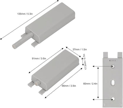 Magnetic Push Latch, Heavy Duty Touch Latches, Smart Automatic Electric Magnetic Push Opener, Kitchen Door Push Release Latch for Cabinet Drawer Cupboard Door (Light Gray)