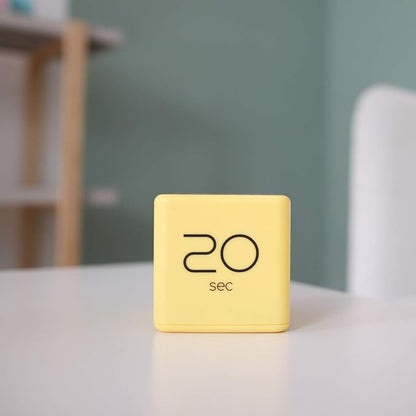 mooas Cube Timer (Yellow), Timers Cube Flip Block Timers Productivity Gravity Sensor Time Management for Kids ADHD Classroom Kitchen Desk Workout Cooking Study 10, 20, 30, 60 Seconds Timer Setting