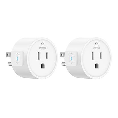 EIGHTREE Smart Plug 2025 Upgrade to 15A, Bluetooth & Wi-Fi Outlet Plug Dual Connection, Voice Control, Remote Control Outlet Timer Indoor, Smart Plugs That Work with Alexa & Google, 2.4GHz Wi-Fi Only