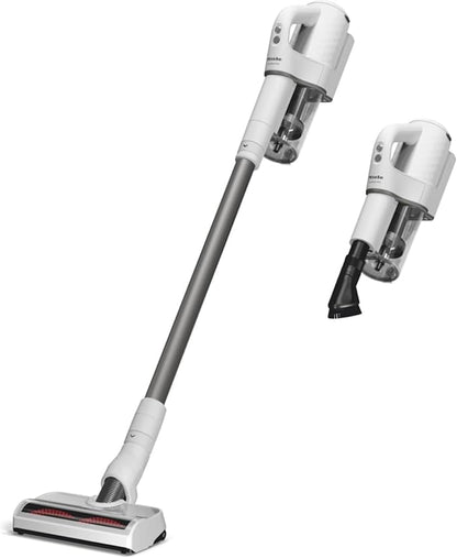 Miele Duoflex Extra Vacuum Cleaner, Cordless and Bagless Multi-Use, Multi-Floor Flexible Stick Vacuum with 2 Attachable Brushes, in Brilliant White / Space Grey