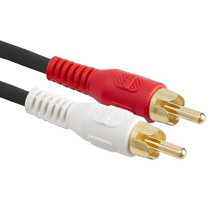 Cmple - Cmple - 1 RCA Male to 2 RCA Male Stereo Audio Y-Cable, 2 RCA Plugs to 1 RCA Plug Audio Stereo Subwoofer Cable, Gold Plated RCA Cord - 8 Inches