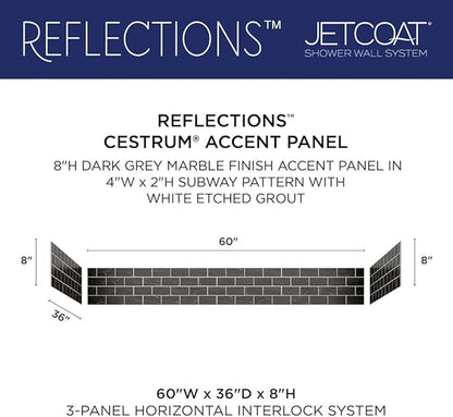 Miseno MSW-603696RFL Readyset 60" X 36" X 96" Fifteen Panel Alcove Shower Wall Kit - Stone Sierra