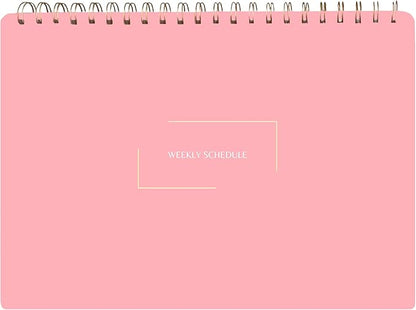 Undated Weekly Schedule | Business Planner | 8.25” x 11.75” ADHD Organizer | Premium Multi-Layout Schedule | Pink | Landscape Layout