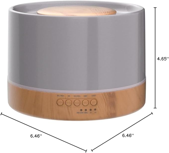 muson Essential Oil Diffuser Sound Machine Combo Diffuser for Aromatherapy Fragrant Oil Cool Mist Humidifier with Natural Sound Music & Warm Night Light, Auto Shutoff, White