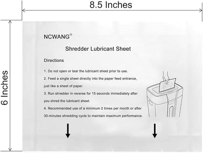 48PACK Paper Shredder Lubricant Sheets with Shredder Lubrication Oil for shredders lubricating