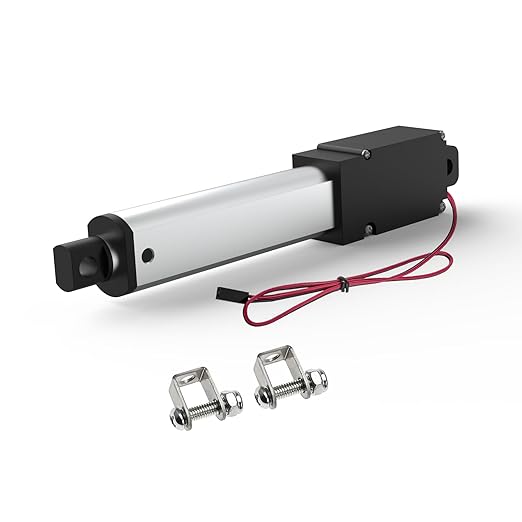 2 Inch 28lbs Mini Stroke 12V Electric Linear Actuator 4mm/sec Linear Motion Actuator with Brackets for Cabinets, Robotics, Home Automation, Window Opener(120N, 50mm)