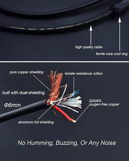 Diaianyfi Audiophile RCA to 2RCA Subwoofer Cable,1 RCA Male to 2 RCA Male Audio Cable RCA Y-Adapter,Oxygen-Free Copper,Nylon Braided Jacket (9.9fFT)