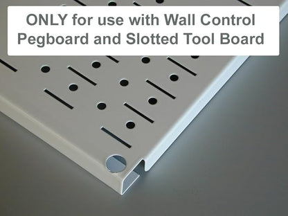 Wall Control Pegboard Organizer 4 ft. Metal Pegboard Standard Tool Storage Kit & Pegboard Paper Towel Holder and Dowel Rod Pegboard Shelf Assembly for Pegboard and Slotted Tool Board – White