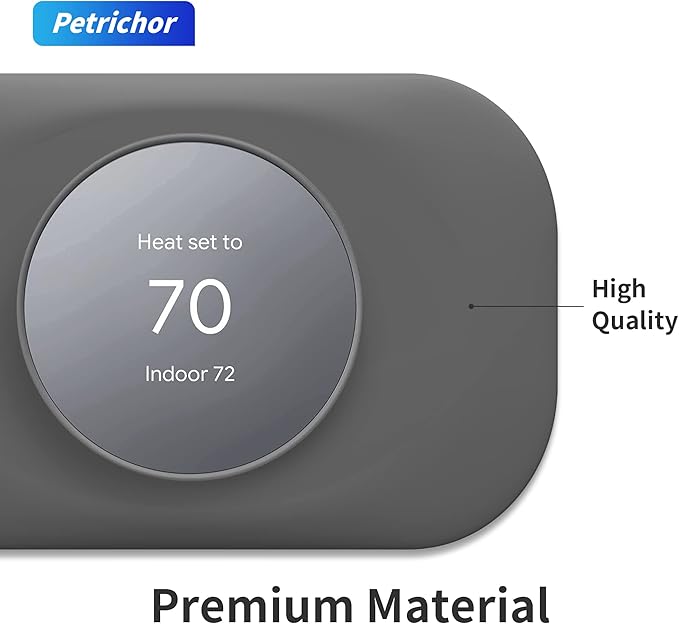 Petrichor Nest Thermostat Wall Plate - Compatible With Google Nest 2020 - Trim Kit, Cover Accessory for Easy Installation - Charcoal