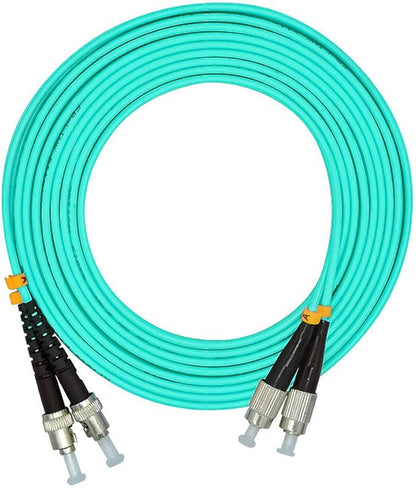 Jeirdus 15Meters 49ft FC to ST Duplex 50/125 10G OM3 Multi-Mode Fiber Optic Cable Jumper Optical Patch Cord FC-ST