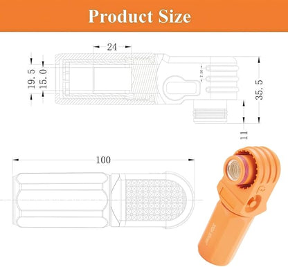 90 Degree 12mm 350A 95mm² Single Core Plug for Energy Storage Battery IP67 Waterproof EV Battery Container Connector,1PC (Orange, 350A)