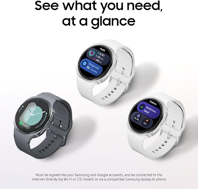 Samsung Galaxy Watch 8 (2025) 40mm LTE Smartwatch, Cushion Design, Fitness Tracker, Sleep Coaching, Running Coach, Energy Score, Heart Rate Tracking, Graphite [US Version, 2 Yr Warranty]