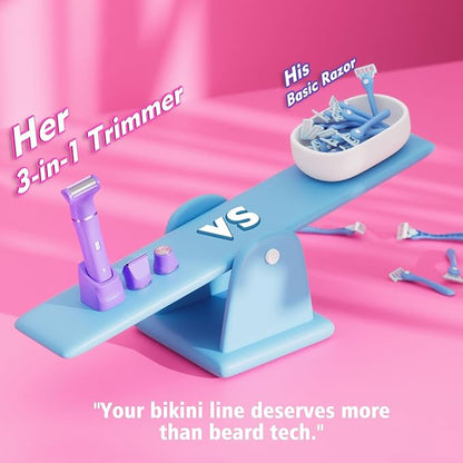 Electric Shaver for Women - Cordless Dermave Bikini Trimmer for Lady's Beauty, Painless Facial Hair Removal Device with Low Noise, Detachable Head, Fast Charging, 2025 Beach Vacation Essentials
