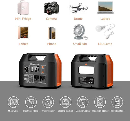 EnginStar Portable Power Station 300W 296Wh Battery Bank with 110V Pure Sine Wave AC Outlet for Outdoors Camping Hunting and Emergency, 80000mAh Backup Battery Power Supply for CPAP