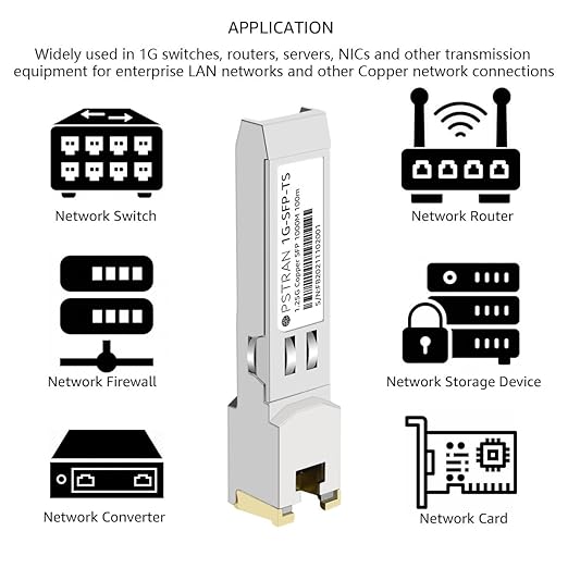 OPSTRAN 1000BASE-T SFP RJ45 Copper Transceiver Module Compatible with D-Link DGS-712 100m Cat 5e/6/6a 4 Pack
