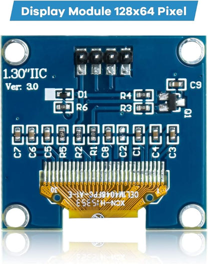Hosyond 5 Pcs 1.3 Inch IIC I2C OLED Display Module 128x64 Pixel SH1106 Screen Module Compatible with Arduino/Raspberry Pi (Blue)
