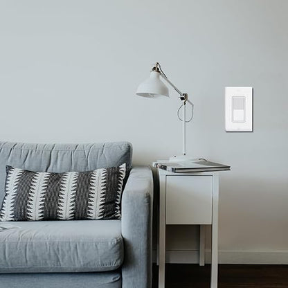 ThunderWay Single Pole Decorator Wall Light Switch with Wall Plate, 15A 120V/277V, On/Off Paddle Switch, Residential Grade - UL Listed, White (20)